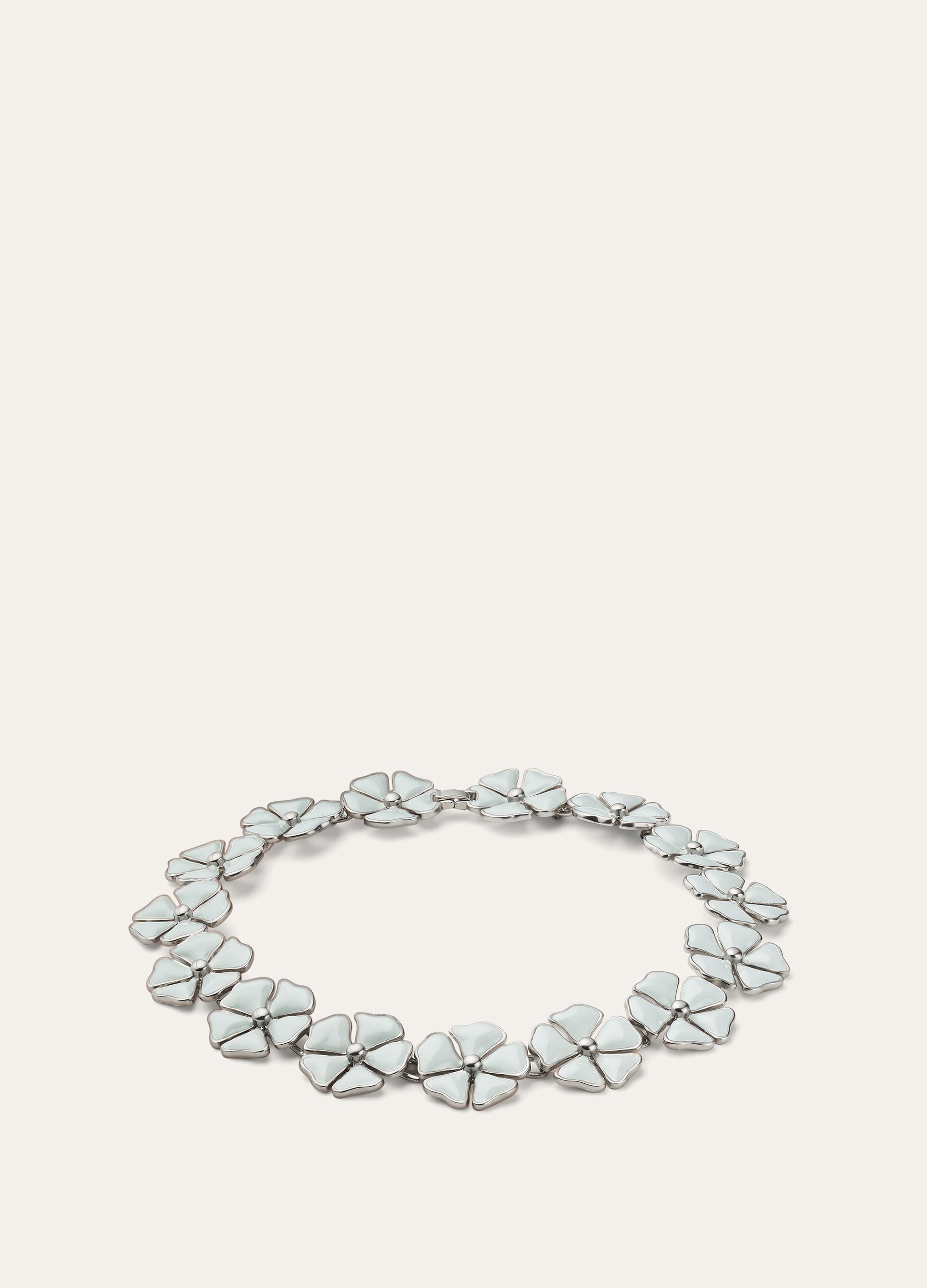 BLOOMING LINEN FLOWER NECKLACE BRASS/ENAMEL