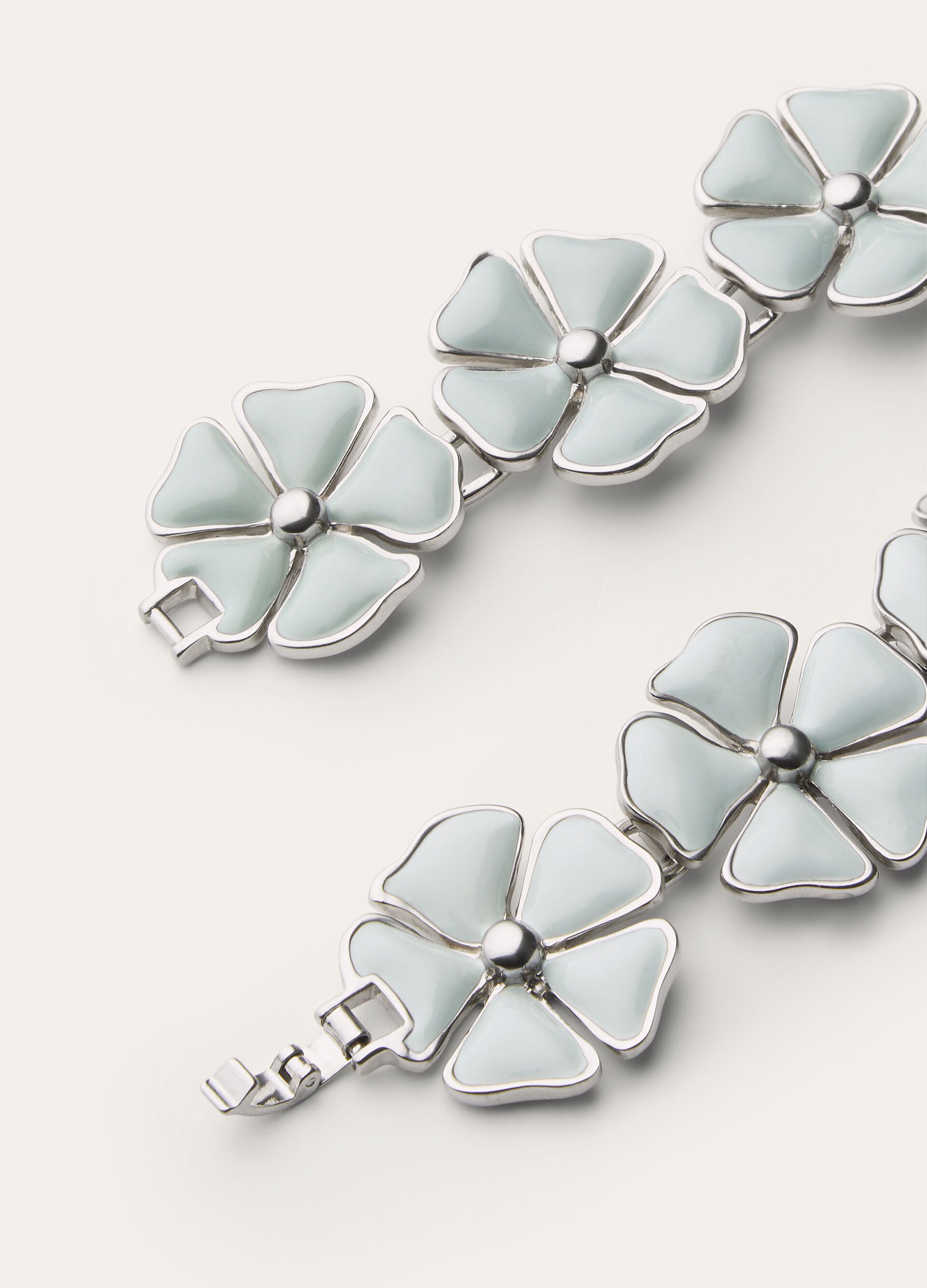 BLOOMING LINEN FLOWER NECKLACE BRASS/ENAMEL