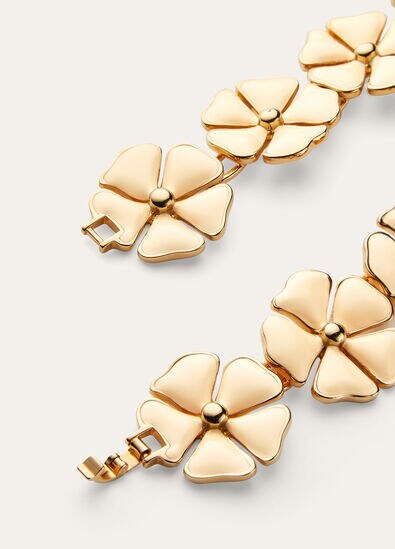 BLOOMING LINEN FLOWER NECKLACE BRASS/ENAMEL