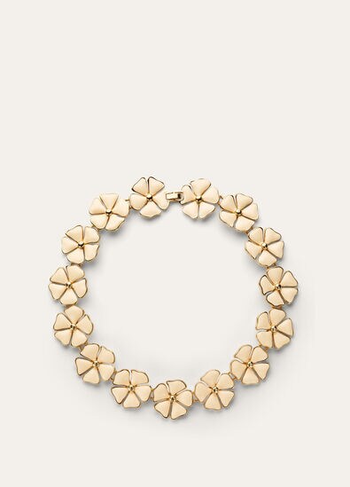 BLOOMING LINEN FLOWER NECKLACE BRASS/ENAMEL