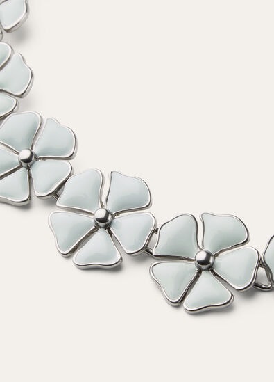 BLOOMING LINEN FLOWER NECKLACE BRASS/ENAMEL