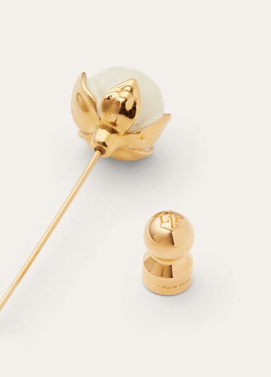 LINEN FLOWER BUD PIN BRASS
