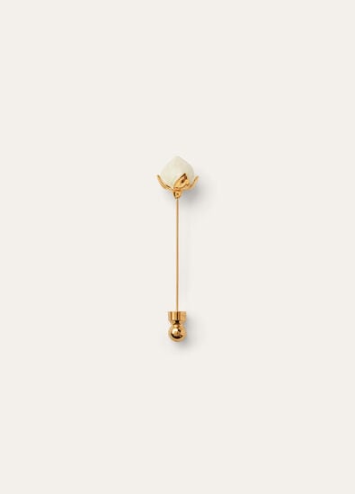 LINEN FLOWER BUD PIN BRASS