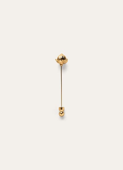 LINEN FLOWER BUD PIN BRASS