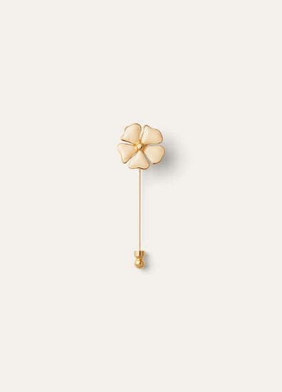 BLOOMING LINEN FLOWER PIN BRASS/ENAMEL