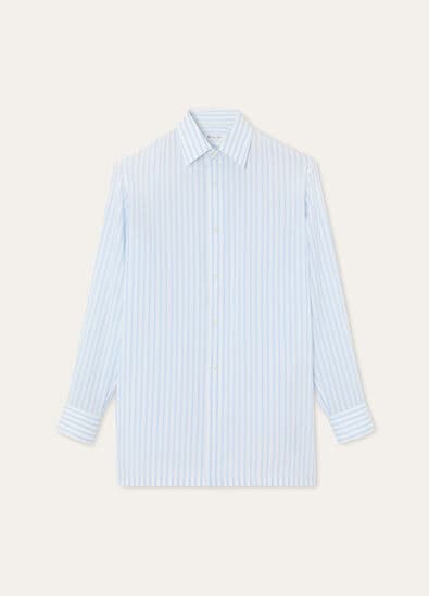 FILIPPO SQUARE SHIRT LIGHTEST WOOL STRIPE