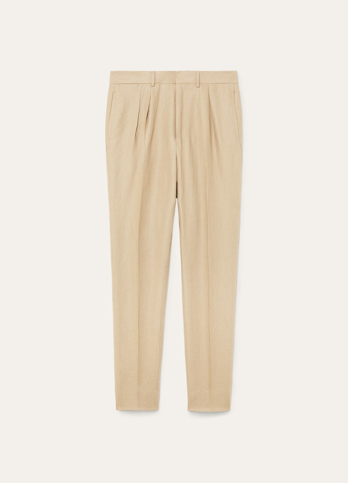 Ruben Pants Linen Elm Wood | Loro Piana US