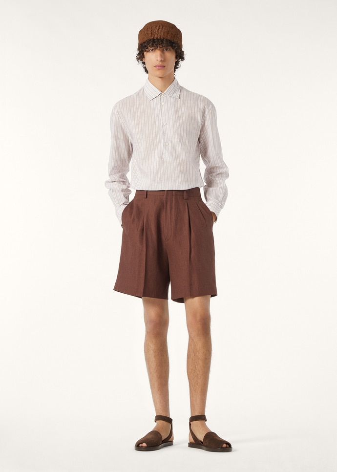 RAFFAELE POLO SHIRT COTTON LINEN VOILE STRIPE_FAP3621_F6ON_1