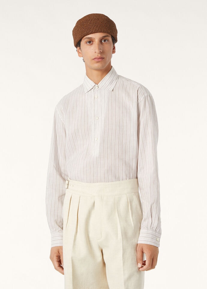 RAFFAELE POLO SHIRT COTTON LINEN VOILE STRIPE_FAP3621_F6OO_XXL_3