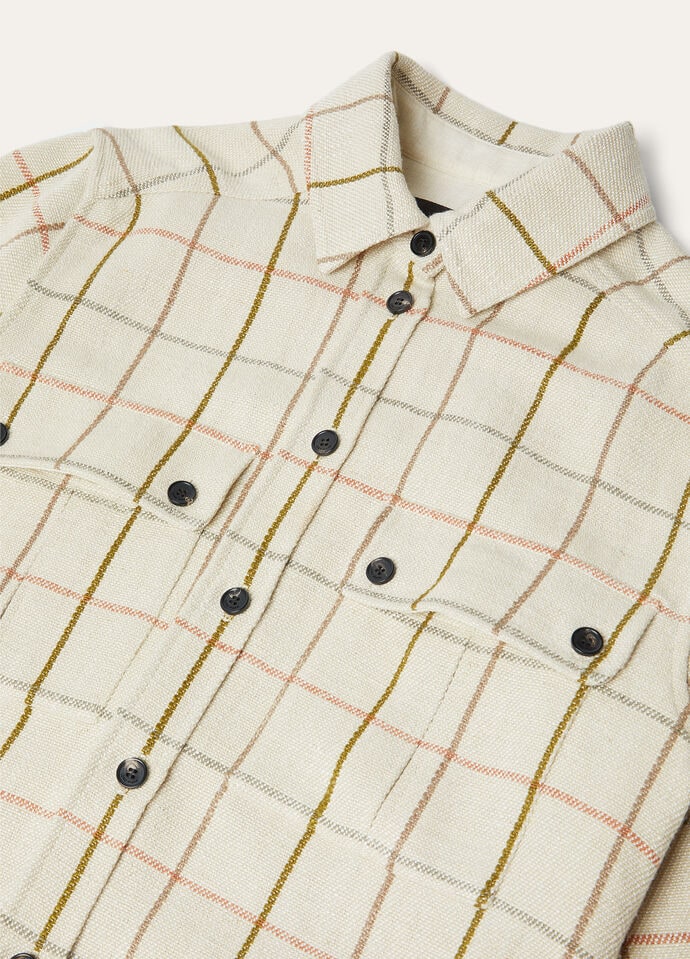 GENEVE OVERSHIRT LINEN CANVAS OVERCHECKED_FAP3657_F068_3