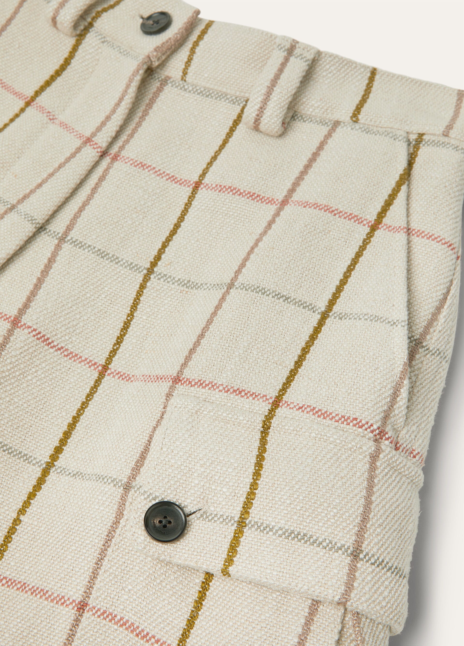 WILLY BERMUDA LINEN CANVAS OVERCHECKED