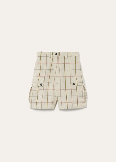 WILLY BERMUDA LINEN CANVAS OVERCHECKED