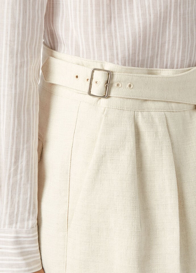 NYUZEN BERMUDA TEXTURED COTTON LINEN_FAP3737_A0KF_2