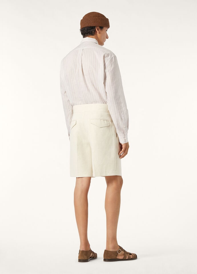 NYUZEN BERMUDA TEXTURED COTTON LINEN_FAP3737_A0KF_4