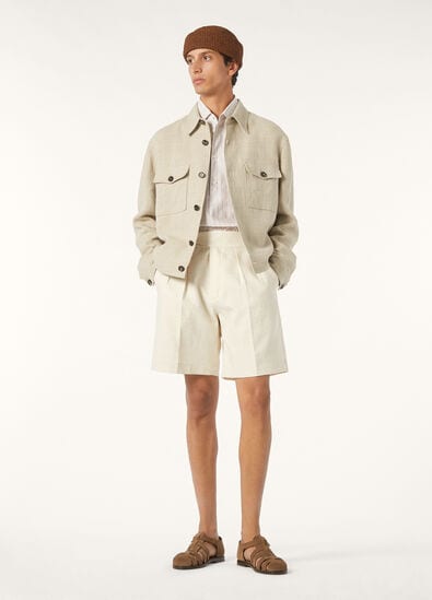 NYUZEN BERMUDA TEXTURED COTTON LINEN