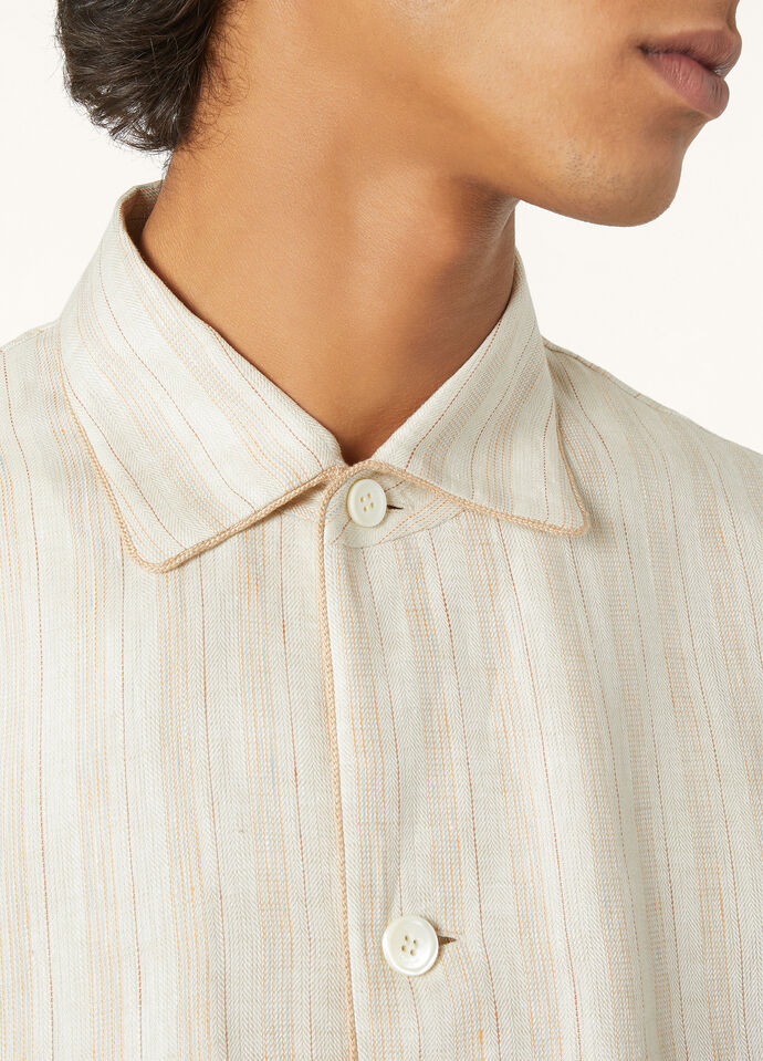 LIAN SHIRT LINEN HERRINGBONE STRIPE_FAP3756_F6OT_2