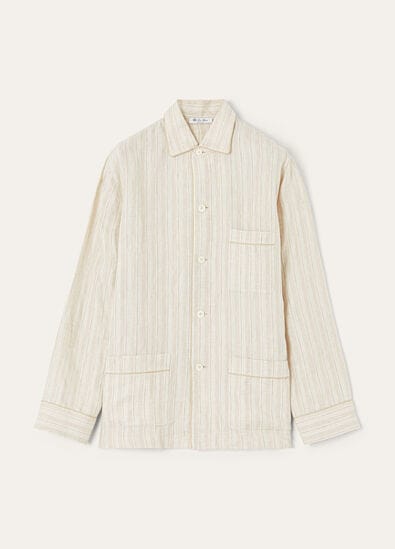 LIAN SHIRT LINEN HERRINGBONE STRIPE