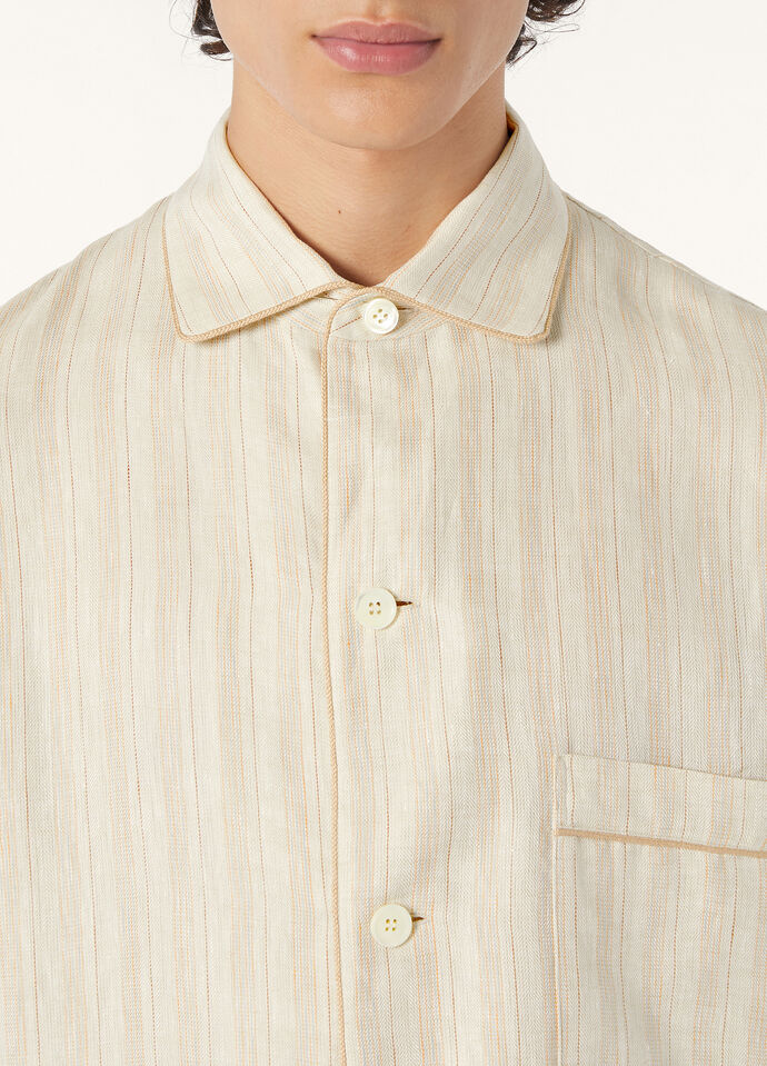 DEAN SHIRT LINEN HERRINGBONE STRIPE_FAP3757_F6OT_2