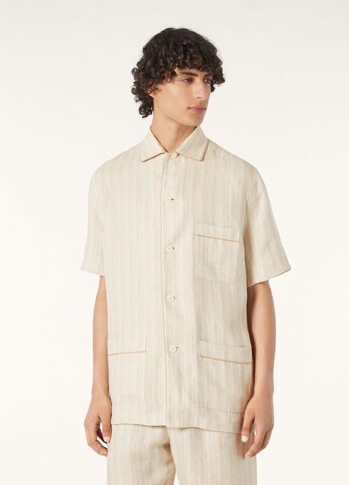 DEAN SHIRT LINEN HERRINGBONE STRIPE_FAP3757_F6OT_3