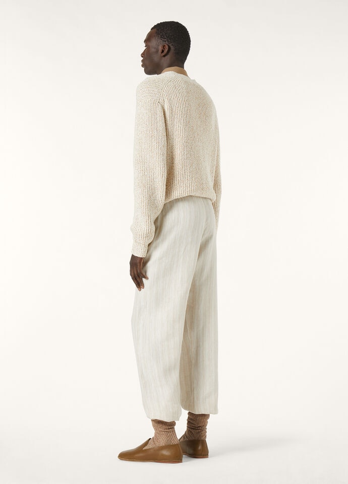BRITTON TROUSERS LINEN HERRINGBONE STRIPE_FAP3758_F6OT_4