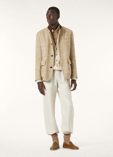 BRITTON TROUSERS LINEN HERRINGBONE STRIPE