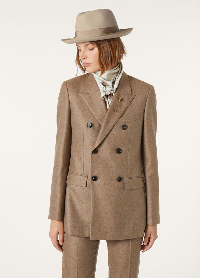 INTERNATIONAL DB JACKET CASH RAW SILK HOPSACK_FAP3807_H0WB_3