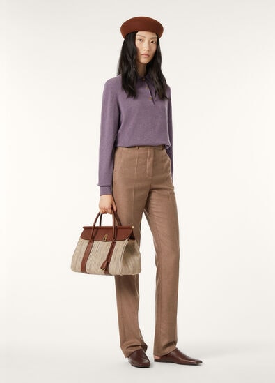 DAVEY TROUSERS CASH RAW SILK HOPSACK