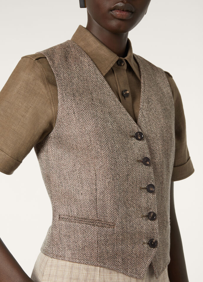 TEODORO VEST LINEN JASPE' CHEVRON_FAP3839_F6N7_46_2