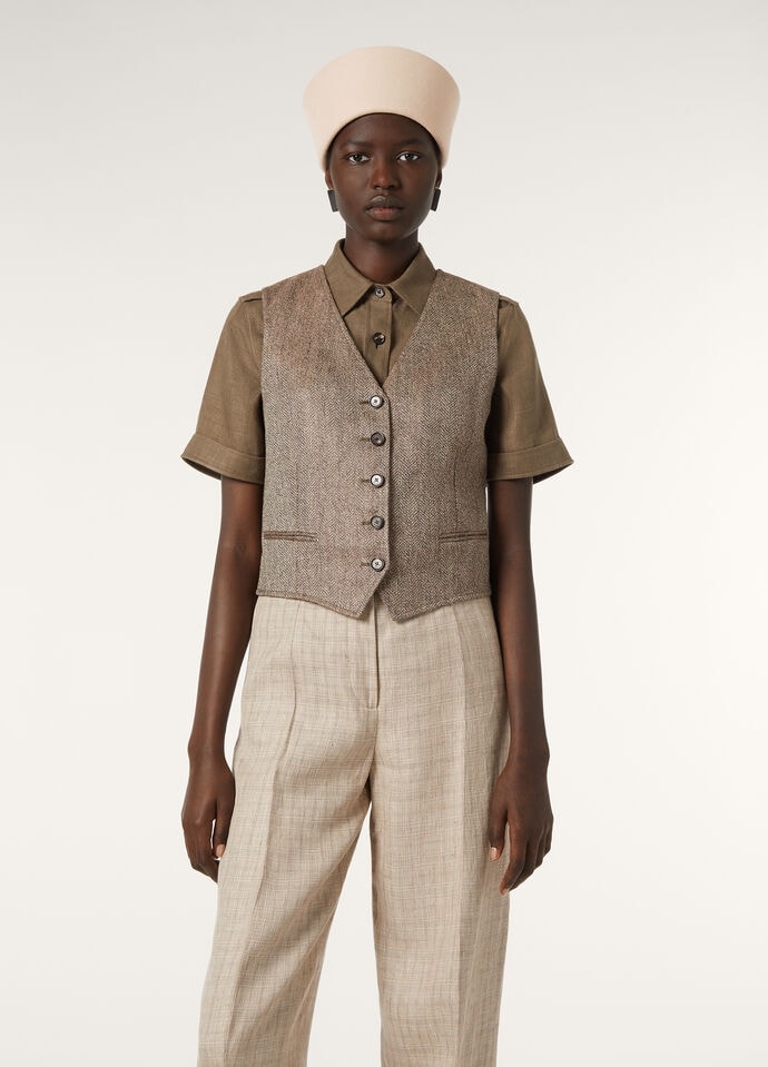 TEODORO VEST LINEN JASPE' CHEVRON_FAP3839_F6N7_46_3