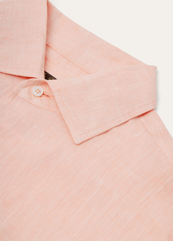 Lora Dress Linen Peach Candle | Loro Piana US