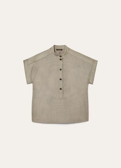 ELODY SS SHIRT SILK WOOL PLOMBANT