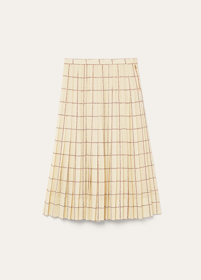 LOROPIANA クレアスカート FAP3865 T1QG Clea Skirt Silk Chalk/Pecan Syrup | Loro Piana US