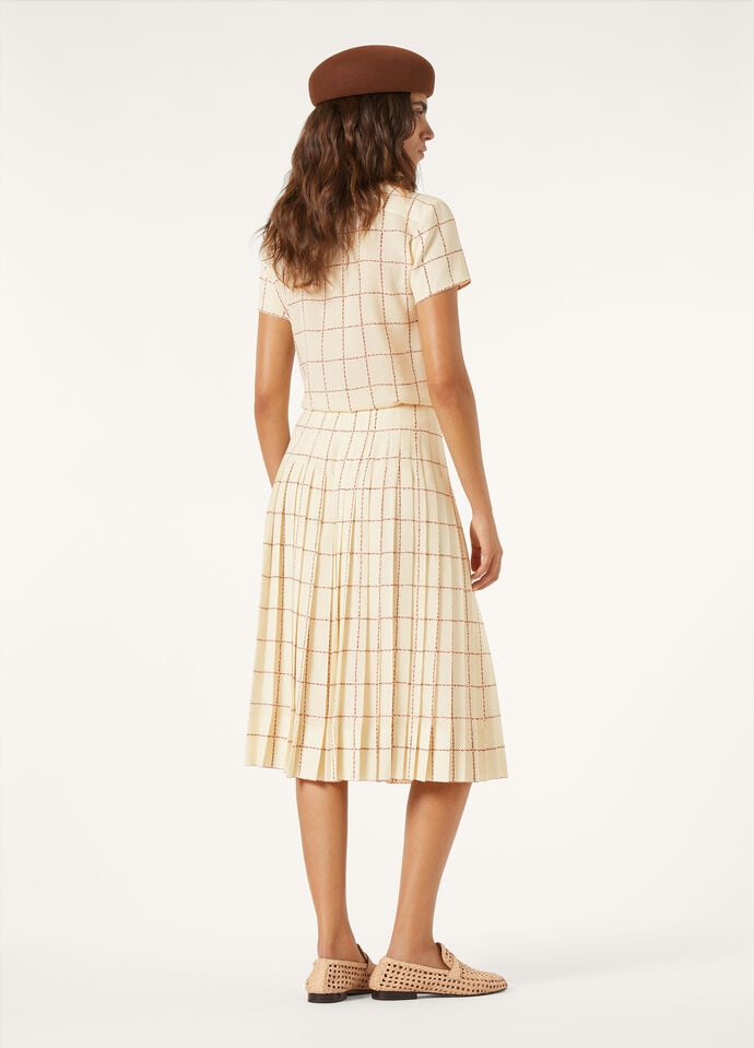 CLEA SHORT SKIRT PIOT CHECK SABLE'_FAP3865_T1QG_42_4