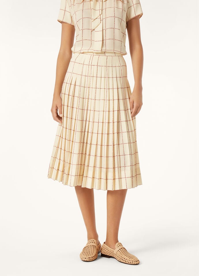 CLEA SHORT SKIRT PIOT CHECK SABLE'_FAP3865_T1QG_42_3