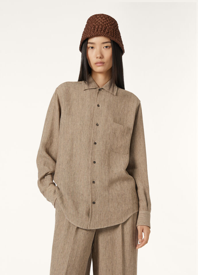 ANDRE' SHIRT SUMMER LINEN CREPE CHEVRON_FAP3874_F6MB_3