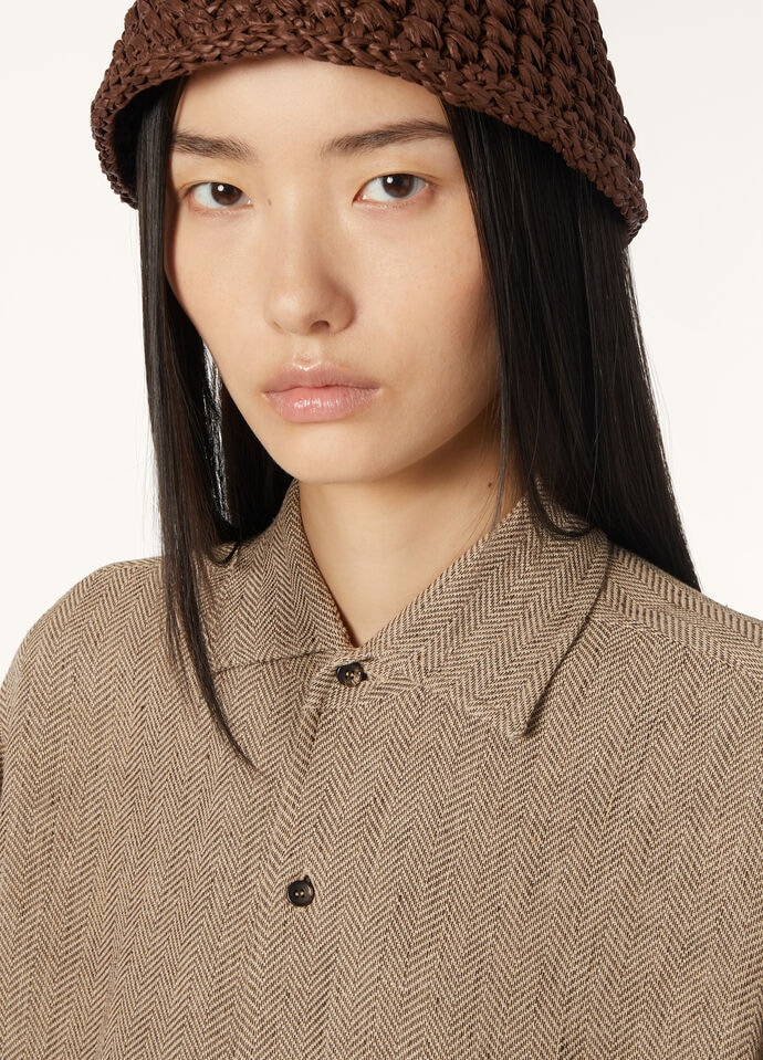 ANDRE' SHIRT SUMMER LINEN CREPE CHEVRON_FAP3874_F6MB_2