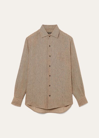 ANDRE' SHIRT SUMMER LINEN CREPE CHEVRON