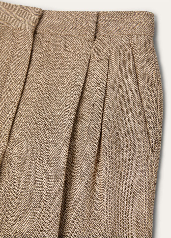 LOROPIANA ニャック トラウサ FAP3875 F6MB Nyack Trousers Linen Brown Chevron | Loro Piana CC