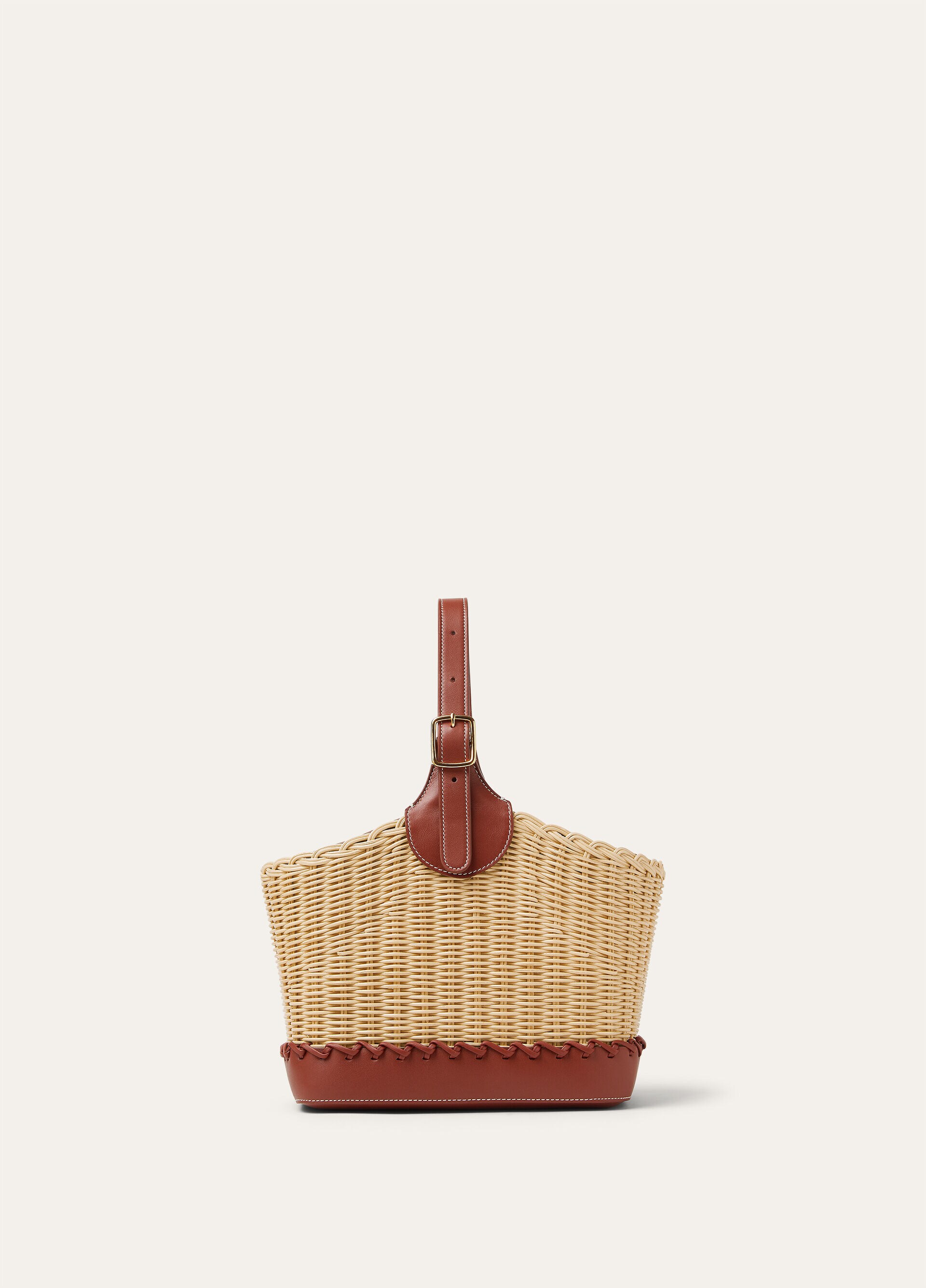 BOBBIN BUCKET WICKER/ROUNDED LEATHER