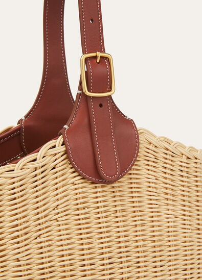 BOBBIN BUCKET WICKER/ROUNDED LEATHER