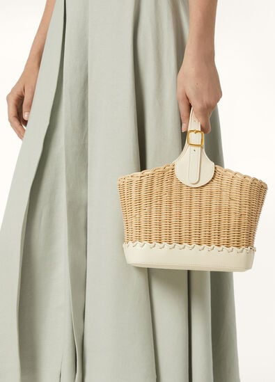 BOBBIN BUCKET WICKER/ROUNDED LEATHER