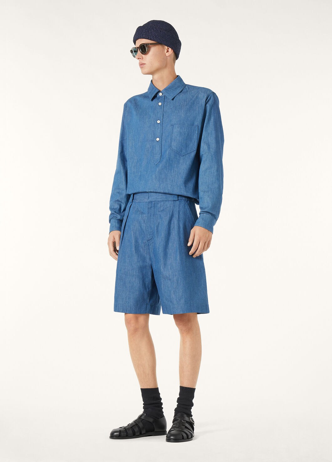 REINGA BERMUDA LINEN CHAMBRAY