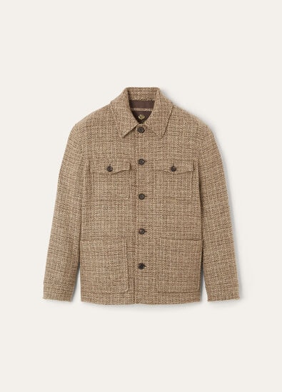 DEVIS CABAN HEAVY MOULINE' TWEED RAIN