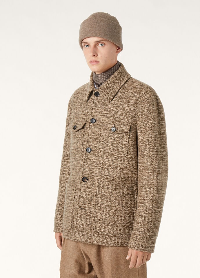 DEVIS CABAN HEAVY MOULINE' TWEED RAIN_FAP4033_F6OQ_56_3