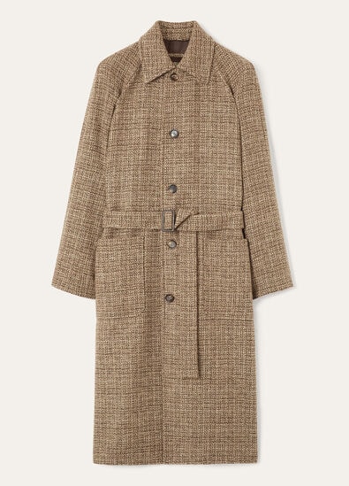 OWEN SB COAT HEAVY MOULINE' TWEED RAIN