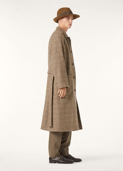 OWEN SB COAT HEAVY MOULINE' TWEED RAIN