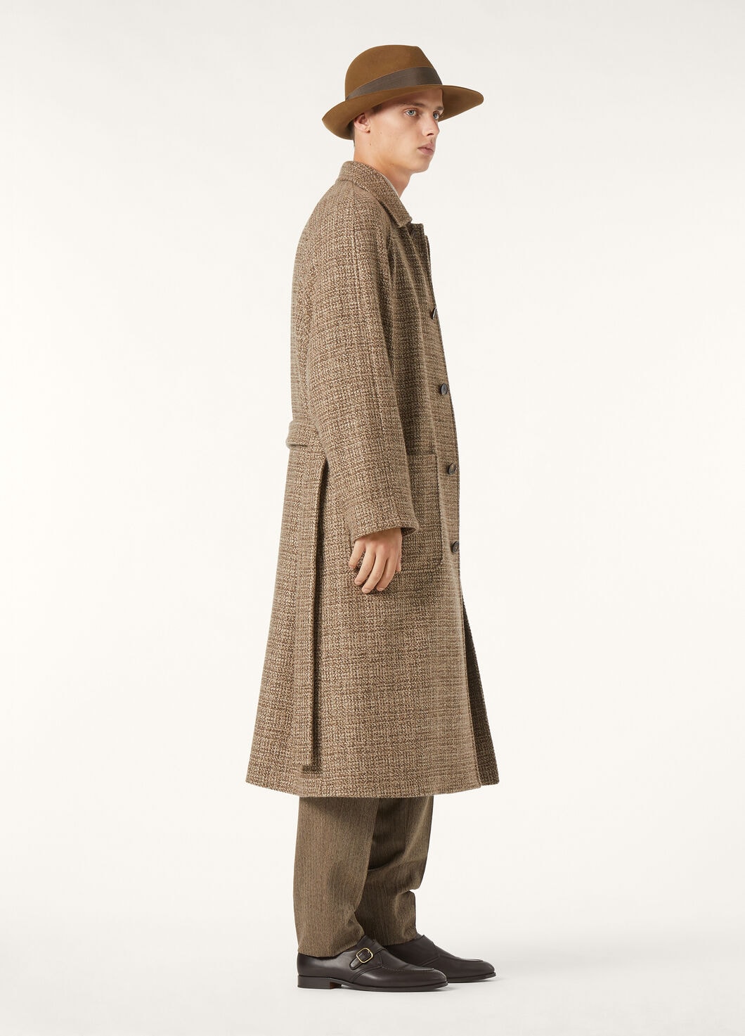 OWEN SB COAT HEAVY MOULINE' TWEED RAIN_FAP4034_F6OQ_1