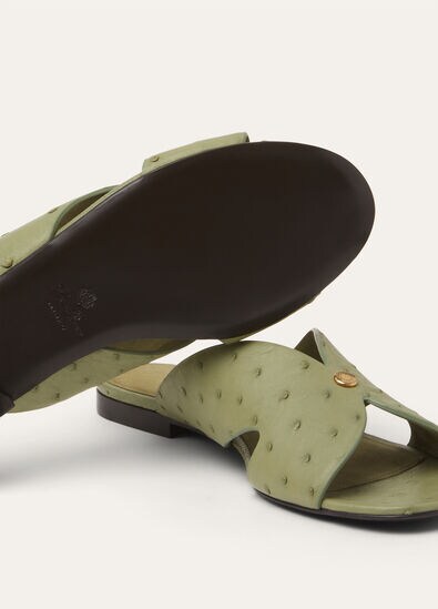 VERA FLAT MULE OSTRICH