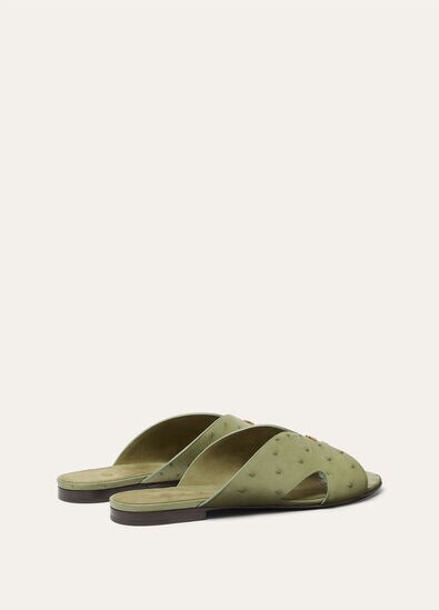 VERA FLAT MULE OSTRICH