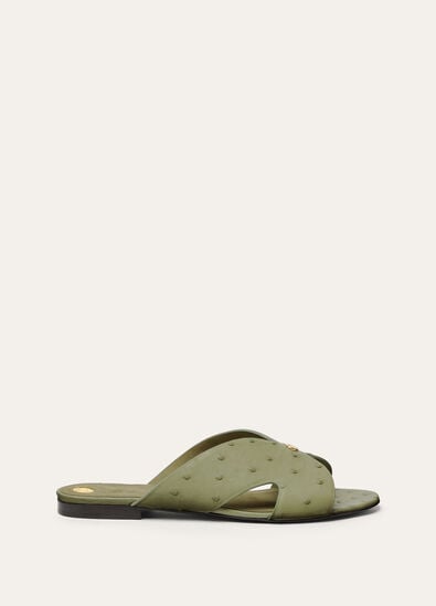 VERA FLAT MULE OSTRICH